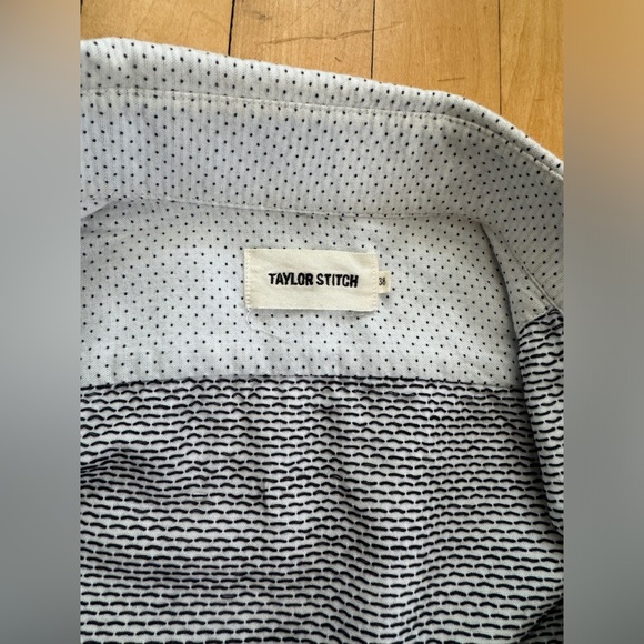 Men’s Taylor Stitch California Shirt in White Blue Polka Dot  Small 38 - Picture 3 of 7